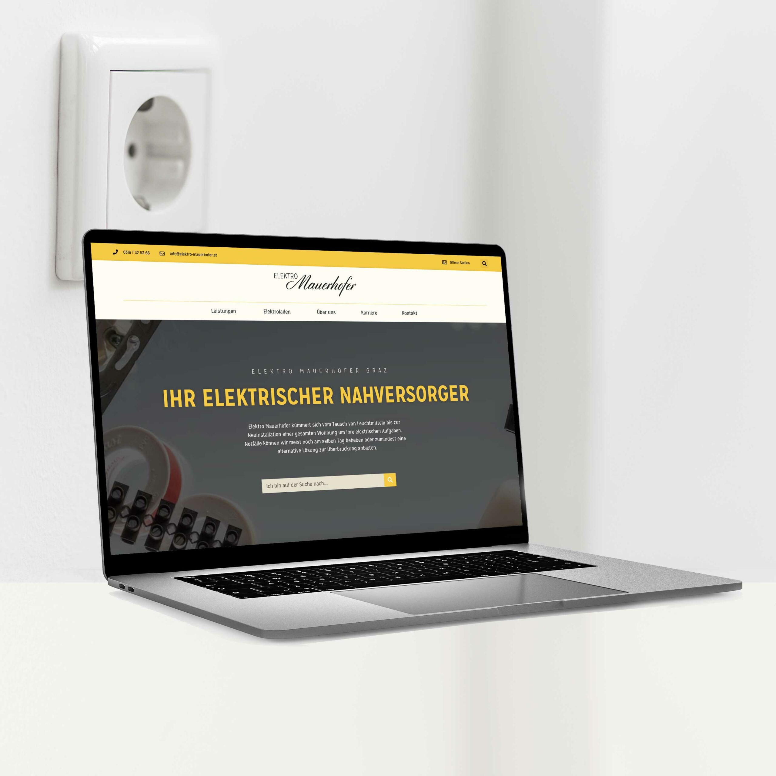 laptop Elektroinstallateur Startseite der Website